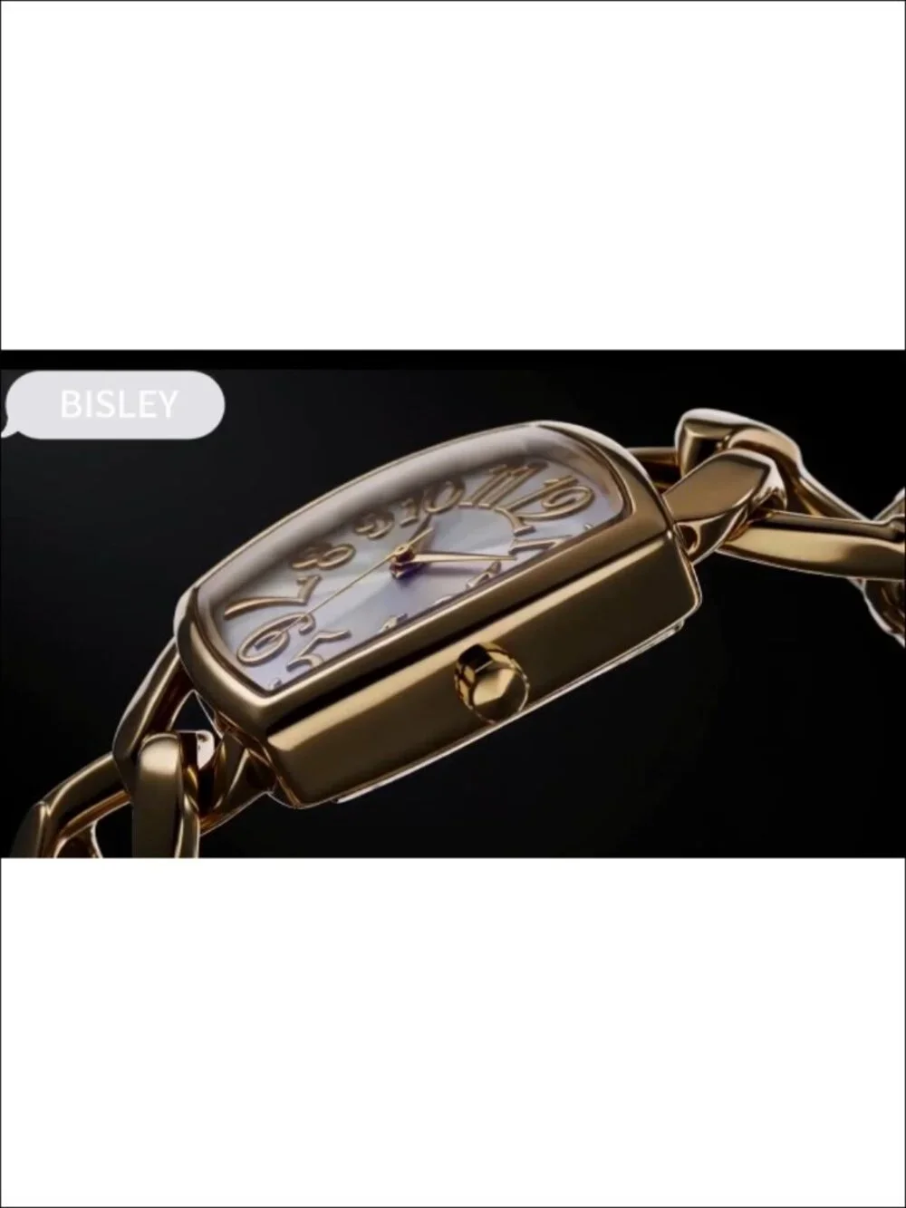 Women's Gold Metal Chain Bracelet Watch with Arabic Numerals, Easy Reader, 30m
